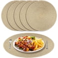thumbnail image 1 of NEWEEN 15" Round Placemats Set of 6 Braided Fabric Heat Resistant Washable Table Mat for Kitchen for Kitchen Party Decor, 1 of 8