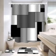 thumbnail image 1 of NEWEEN 4 Pcs Bathroom Shower Curtain Set,Durable Bathroom Decor Set with Rugs(Bath Mat,U Shape and Toilet Lid Cover Mat) and 12 Hooks, Modern Abstract Shower Curtain Set, 1 of 6