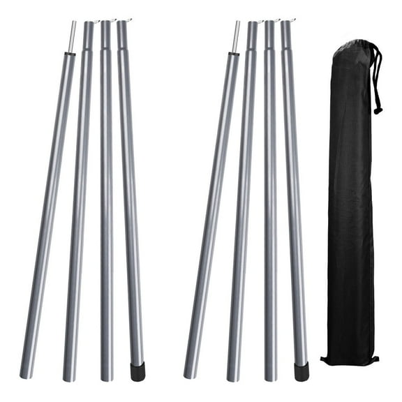 Debonair Tent Poles Telescoping Tarp Poles 81 inches Aluminum Tent Pole for Tarp Easy Adjustable Camping Tarp Poles,Set of 2 for Camping Hiking Christmas Gifts(4 Sections&Sliver)