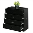 Debonair Black 4 Drawer Dresser, Chest of Drawers for Bedroom, Modern