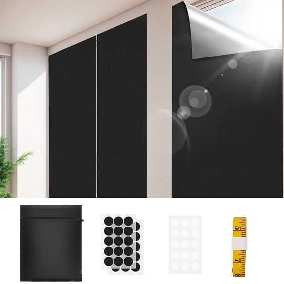 Debonair Blackout Blinds Portable Oxford Cloth Window Treatment Shades, 40" x 60"