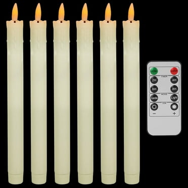 LED Flameless Taper Candles - 9.6 Inch Battery Operated With Remote & Timer