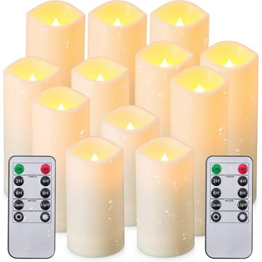 NEWEEN 12 Pc LED Candles Flickering Flameless Candles with Remote & Timer for Romantic Ambiance, Home Decor Mood Lighting Cozy Fall Decor Battery Operated Candles, Outdoor Waterproof