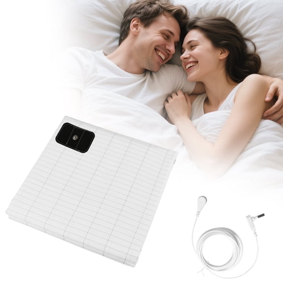 Debonair Grounding Sheets,90% Organic Cotton + 10% Pure Silver Fiber, Grounding Bed Sheets with Grounding Cord for Healthy Sleep Therapy for Adults,White