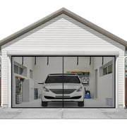 Debonair Magnetic Screen Doors for 2 Car Garage 16x7FT Fiberglass 5.1lb Durable Heavy Duty Magnetic Garage Door Screen Hands Free with 6 Roll Up Starps for Patio Outdoor Gym Crafts Sun House Porch