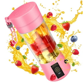 Debonair Portable Blender USB Rechargeable Personal Juicer Cup Small Fruit Juice Mixer for Shakes and Smoothies 350ML Capacity- Pink