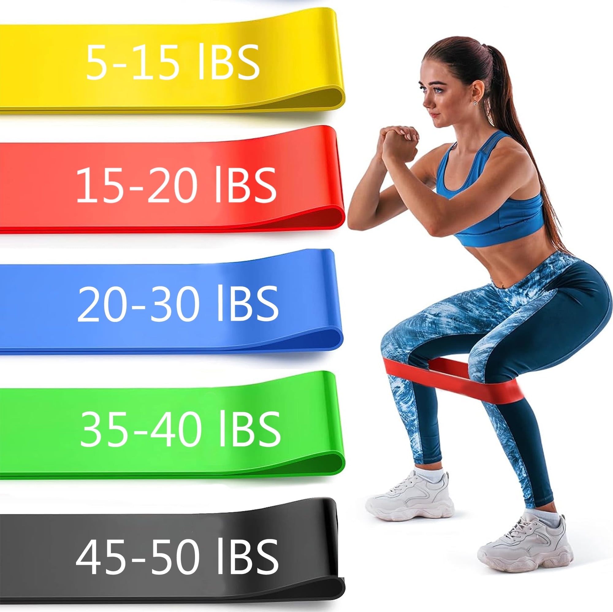 Debonair Resistance Bands Loop Set of 5 Exercise Workout CrossFit Fitness Yoga Booty Band