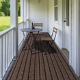 thumbnail image 1 of Debonair Runner Rug 1.3ft x 4 ft Indoor/Outdoor Low Profile, Hallway, Kitchen, Patio, Deck Area, RV, Entryway, Garage, with Natural Non-Slip Rubber Backing, Brown Strip, 1 of 10