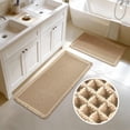thumbnail image 1 of YOCWUCK Set of 2 Waffle Bathroom Rugs Ultra-Soft Non-Slip Bath Mat Super Absorbent Quick Dry Bath Rugs for Bathroom Floor Machine Washable Bathroom Mats with Tassels Boho Bathroom Decor, 1 of 8