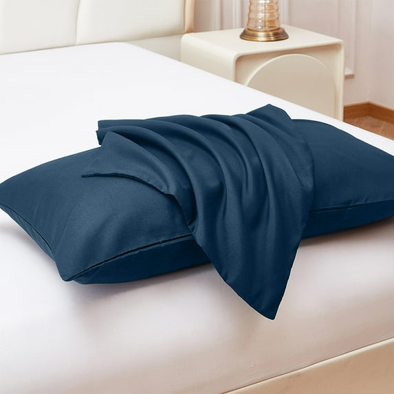 Debonair 1800 Count Double Brushed Microfiber Envelope Pillowcases Set of 2 (King 20" X 40", Navy Blue)