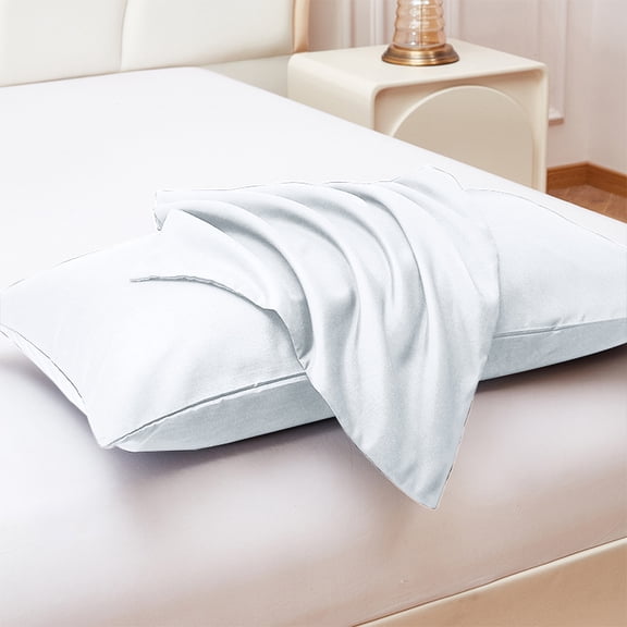 Debonair 1800 Count Double Brushed Microfiber Envelope Pillowcases Set of 2(Standard 20" X 25", White)