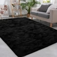 thumbnail image 1 of Debonair Super Soft Shaggy Rugs Fluffy Carpets 4x5.3 Feet Indoor Modern Plush Area Rugs for Living Room Bedroom Home Decor Upgrade Anti-Skid Rectangular Fuzzy Rug, Black, 1 of 9