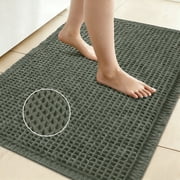NEWEEN Waffle Bathroom Rugs Ultra-Soft Non-Slip Bath Mat Super Absorbent Quick Dry Bath Rugs for Bathroom Floor Machine Washable Bathroom Mats with Tassels Boho