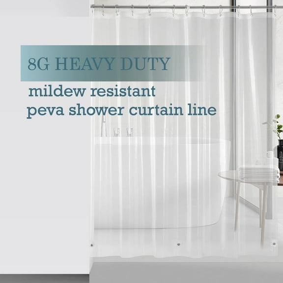 Debonair Waterproof PEVA Bathroom Shower Curtain Liner With Weighted Bottom - 72" x 72" ,Clear