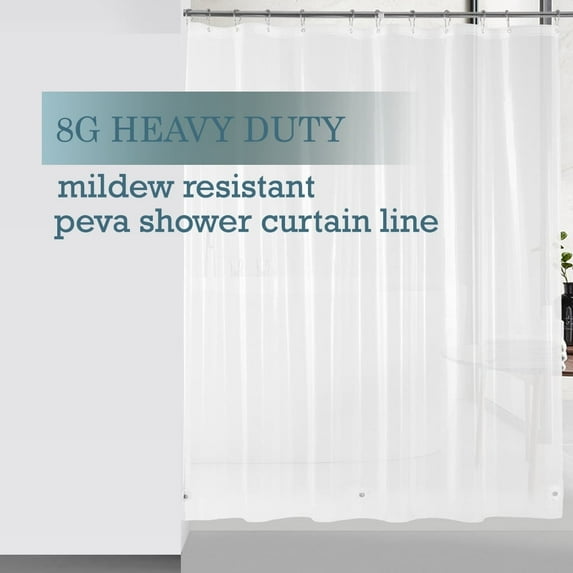 Debonair Waterproof PEVA Bathroom Shower Curtain Liner With Weighted Bottom - 72" x 78" ,Frosted Clear