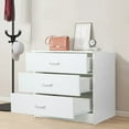 thumbnail image 1 of Debonair White 3 Drawer Dresser, Chest of Drawers for Bedroom, Modern Storage Cabinet Dresser Organizer Unit with Handle for Living Room, Closet, Hallway, 1 of 8