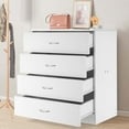 thumbnail image 1 of Debonair White 4 Drawer Dresser, Chest of Drawers for Bedroom, Modern Storage Cabinet Dresser Organizer Unit with Handle for Living Room, Closet, Hallway, 1 of 7