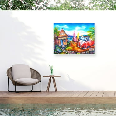 Deborah Broughton 'Surf Bocpenguins' Outdoor Canvas