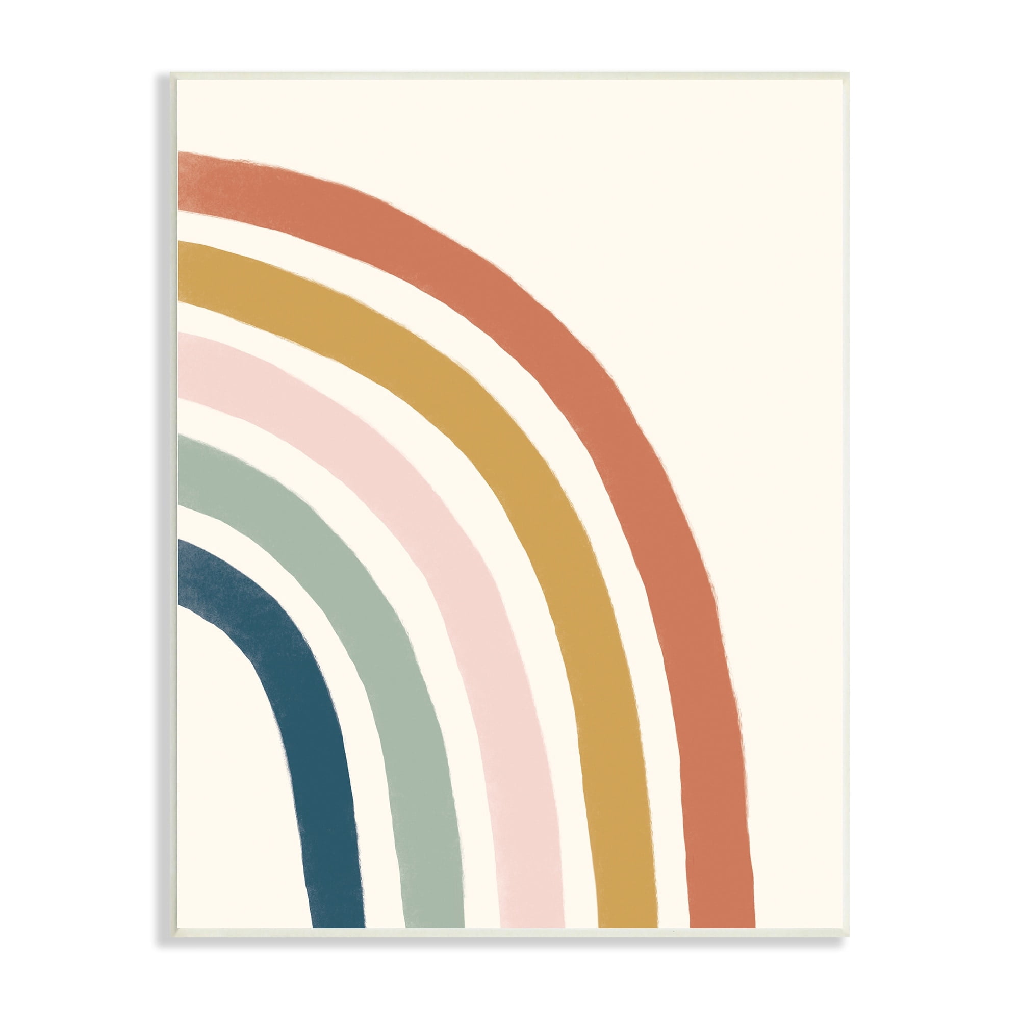Deborah Curiel Sandy Rainbow Right Side Geometric Stripes 13" x 19" Framed Painting Art Prints by Stupell Home Décor