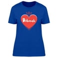 thumbnail image 1 of Deborah On Red Heart T-Shirt Women -Image by Shutterstock, Female Large, 1 of 2