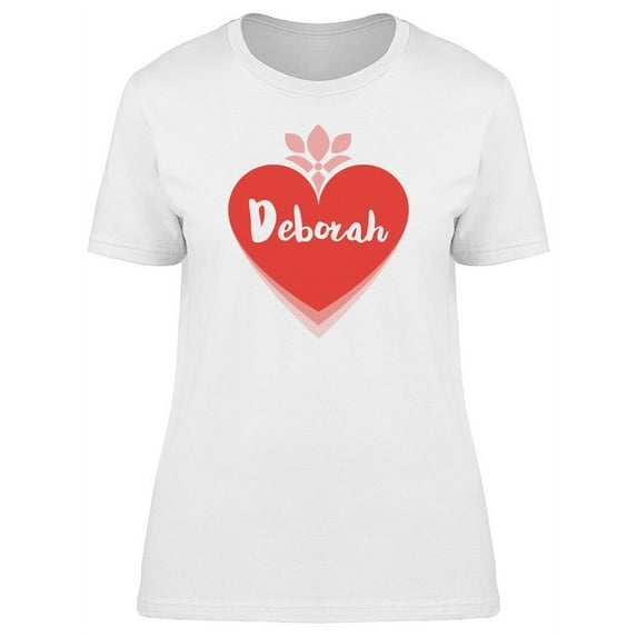 Deborah On Red Heart T-Shirt Women -Image by Shutterstock, Female Small
