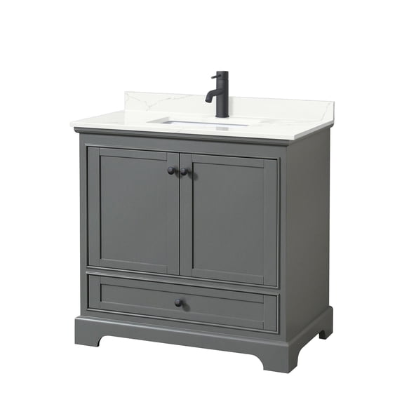 Wyndham Collection WCS202036SGBGTUNSMXX Deborah 36" Free Standing Single Basin Vanity Set