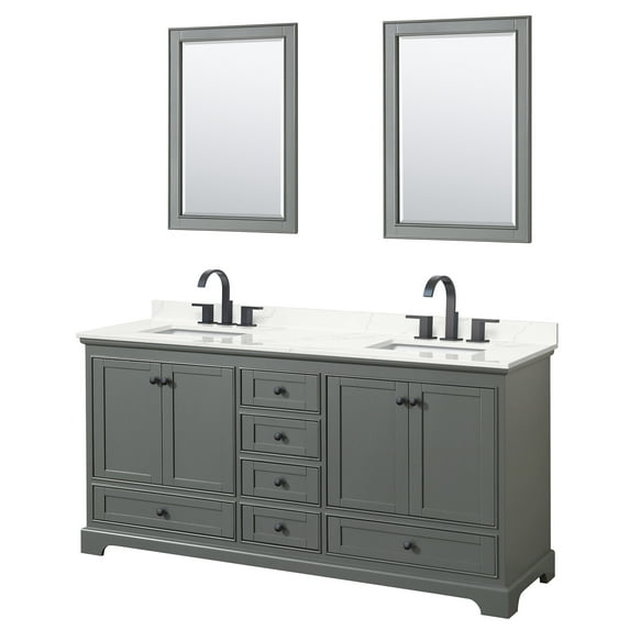 Wyndham Collection Wcs202072d-Qtz-Us3m24 Deborah 72" Free Standing Double Basin Vanity Set