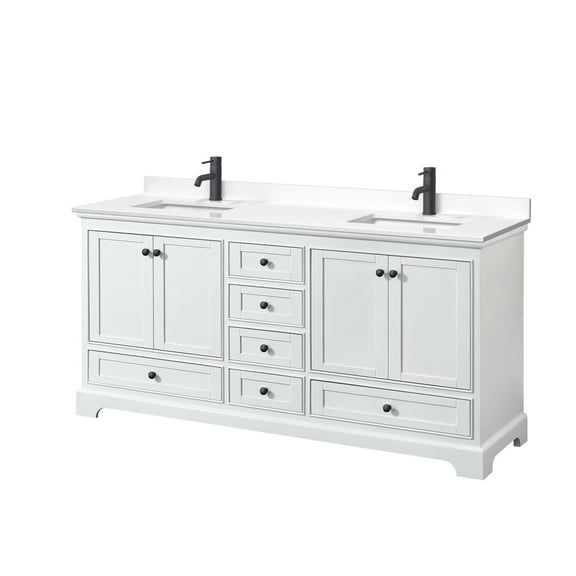 Wyndham Collection Wcs202072d-Qtz-Unsmxx Deborah 72" Free Standing Double Basin Vanity Set