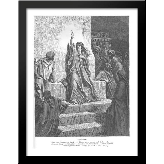 Deborah, engraved by Ettlin 28x38 Large Black Wood Framed Print Art by Gustave Dore