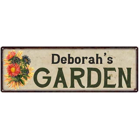 Deborah's Garden Sign Flower Chic Decor 6x18 Sign Gift 106180017028