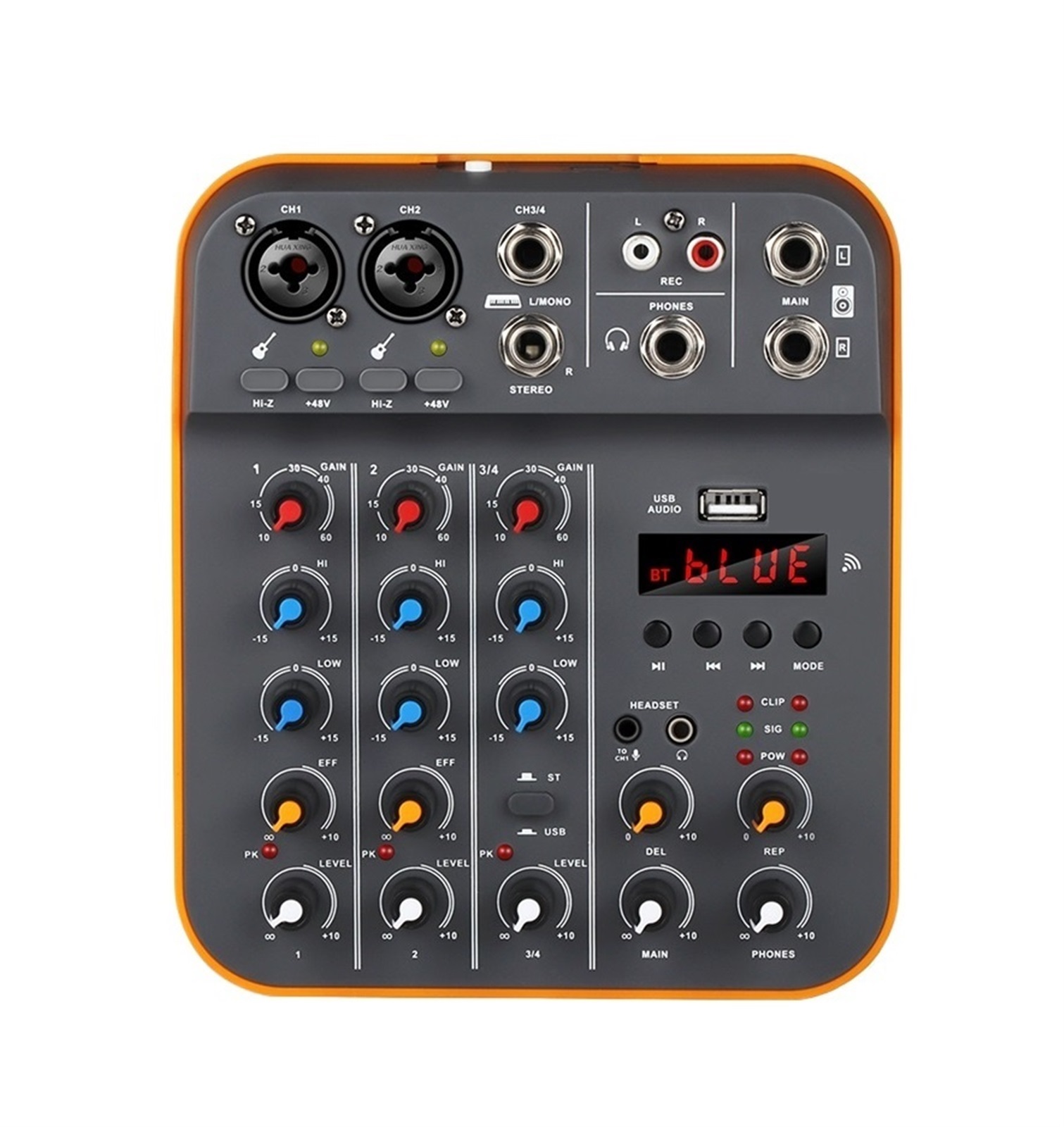 Debra 4-Channel Audio Interface DJ Console Mixer With USB Sound Card 48V For PC Recording Microphone Live Streaming ,Precision Control