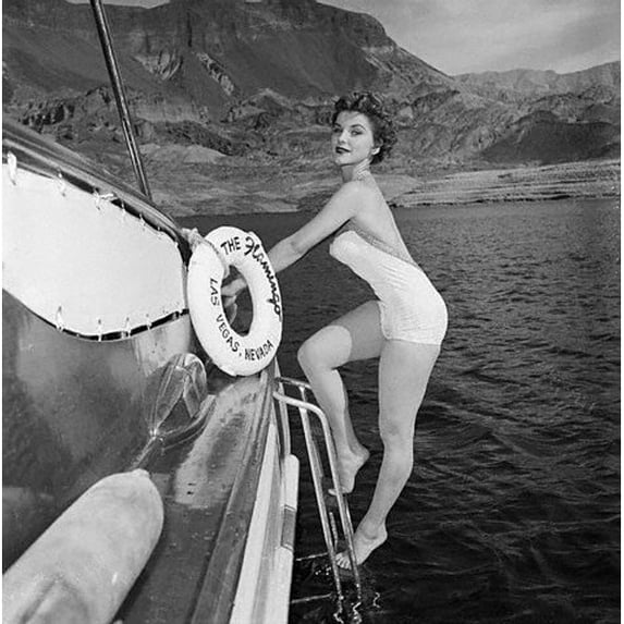 Debra Paget- climbing boat ladder Photo Print (10 x 8) - Item # DAP16644