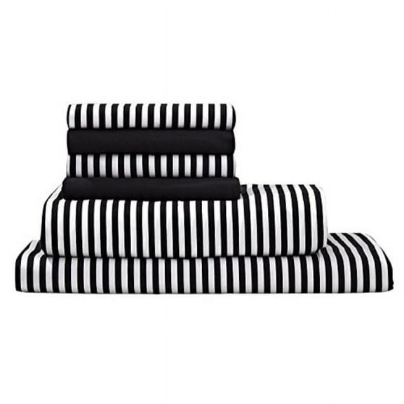 Debra Valencia Awning Striped Sheets By DukeFull SizeBlackWhite6 Pc Set 2 Bonus pillowcases!