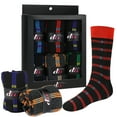 thumbnail image 1 of Debra Weitzner 6 Pairs Mens Dress Socks Cotton Colorful Argyle Socks Patterned With Gift Box Striped Dots Size 13-15, 1 of 4