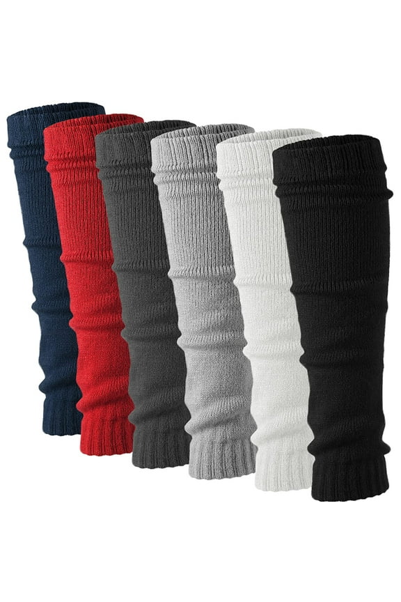 80’s Knit Super Long Ribbed Leg Warmers for Women, Assorted 6-Pairs