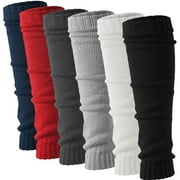 Debra Weitzner 80’s Knit Super Long Ribbed Leg Warmers for Women, Assorted 6-Pairs