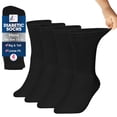 thumbnail image 1 of Debra Weitzner Men’s Diabetic Crew Socks, Big and Tall Loose Fit Wide Cotton, Size 13-15, 4 Pairs, 1 of 7