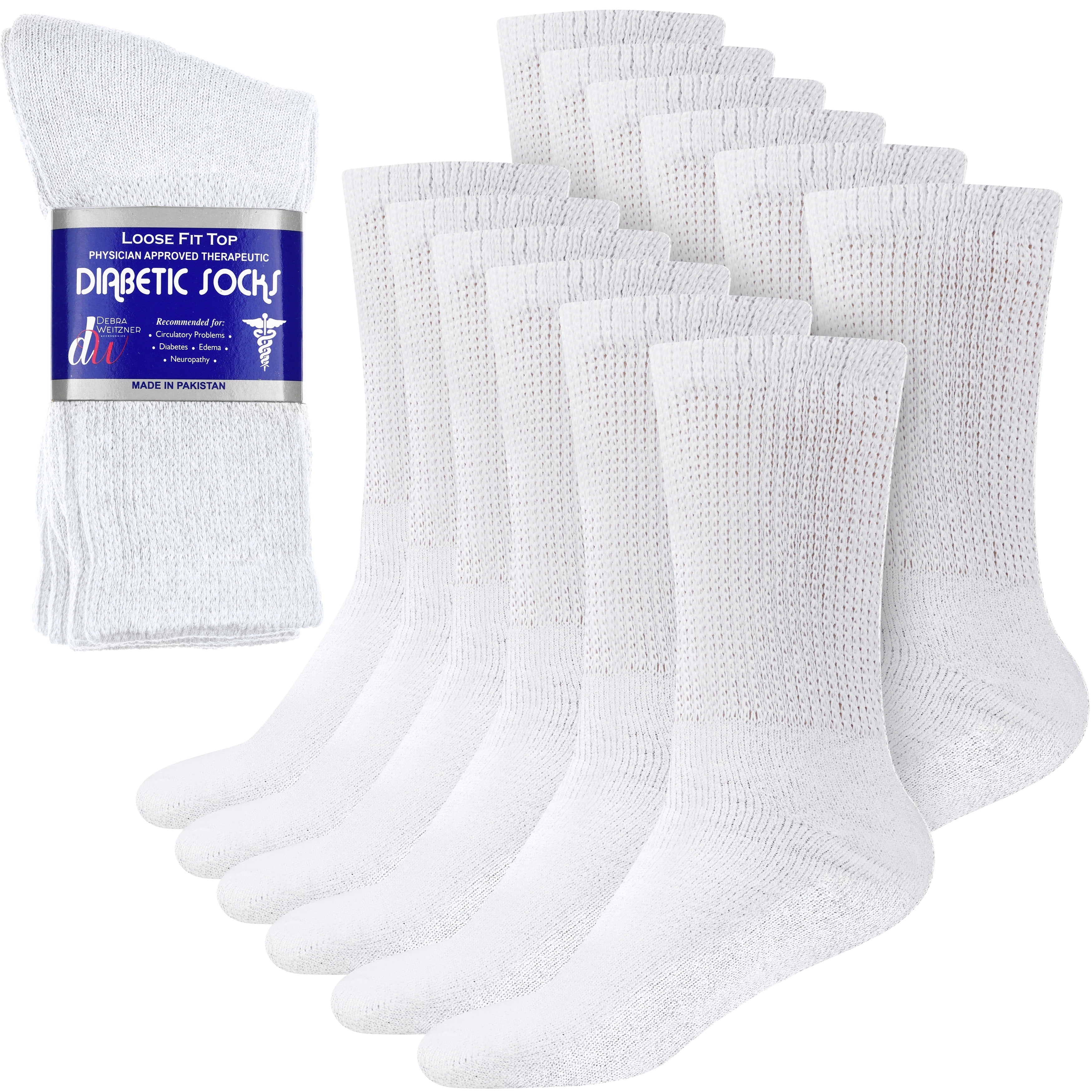 Debra Weitzner Diabetic Crew Socks Mens Womens Nonbinding Socks Loose