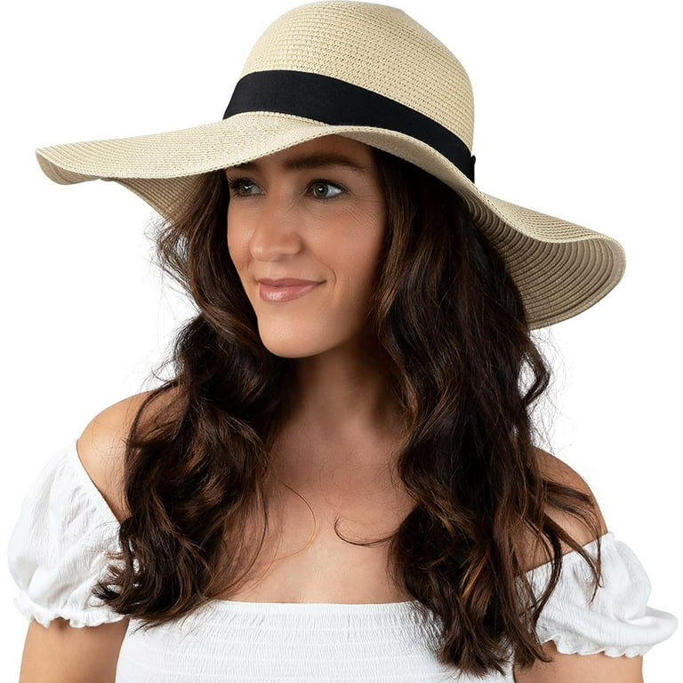 Debra Weitzner Foldable Roll Up Floppy UPF 50 Straw Sun Hats For