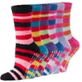 thumbnail image 1 of Debra Weitzner Fuzzy Socks for Women Non-Slip Warm and Cozy Winter, Fleece Plush Slipper - 5 Pairs, 1 of 7