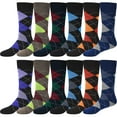 thumbnail image 1 of Debra Weitzner Mens Dress Socks Colorful Argyle Socks 12 Pairs Cotton Patterned Fun Socks, 1 of 7