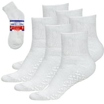 Debra Weitzner Non-Binding Loose Fit Sock - Non-Slip Diabetic Socks for Men and Women - Ankle 3-Pack White Size 10-13
