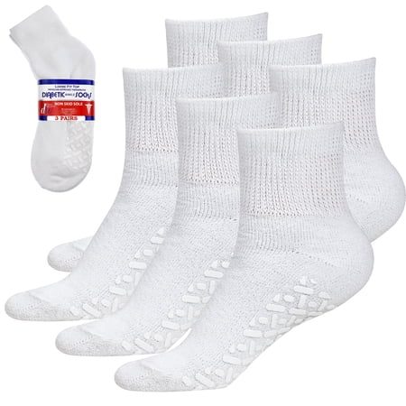 Debra Weitzner Non-Binding Loose Fit Sock - Non-Slip Diabetic Socks for Men and Women - Ankle 3-P...