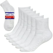 Debra Weitzner Non-Binding Loose Fit Sock - Non-Slip Diabetic Socks for Men and Women - Ankle 6 Pack White Size 13-15