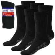 Debra Weitzner Non-Binding Loose Fit Sock - Non-Slip Diabetic Socks for Men and Women - Crew 3-Pack Black Size 10-13