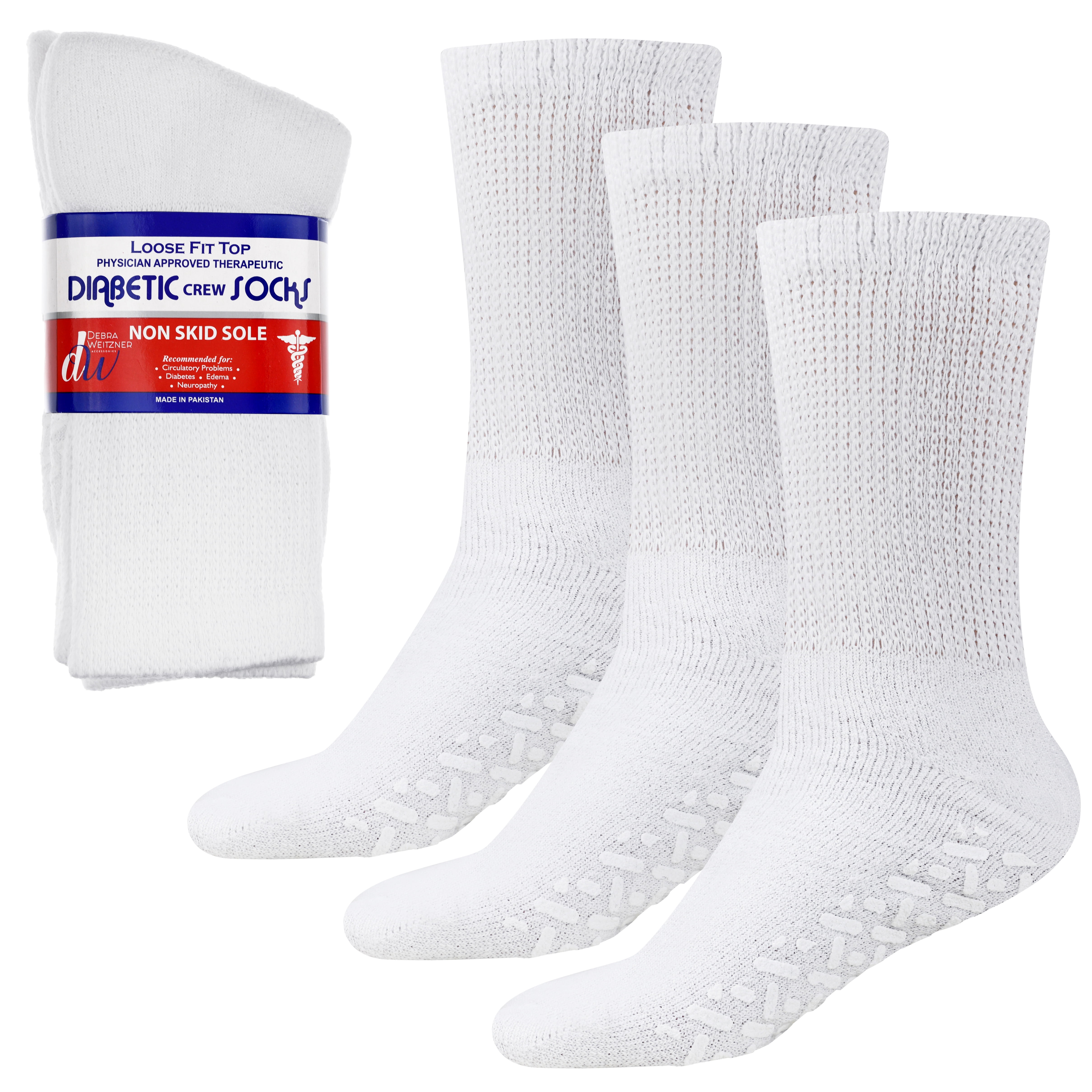 Debra Weitzner NonBinding Loose Fit Sock NonSlip Diabetic Socks for