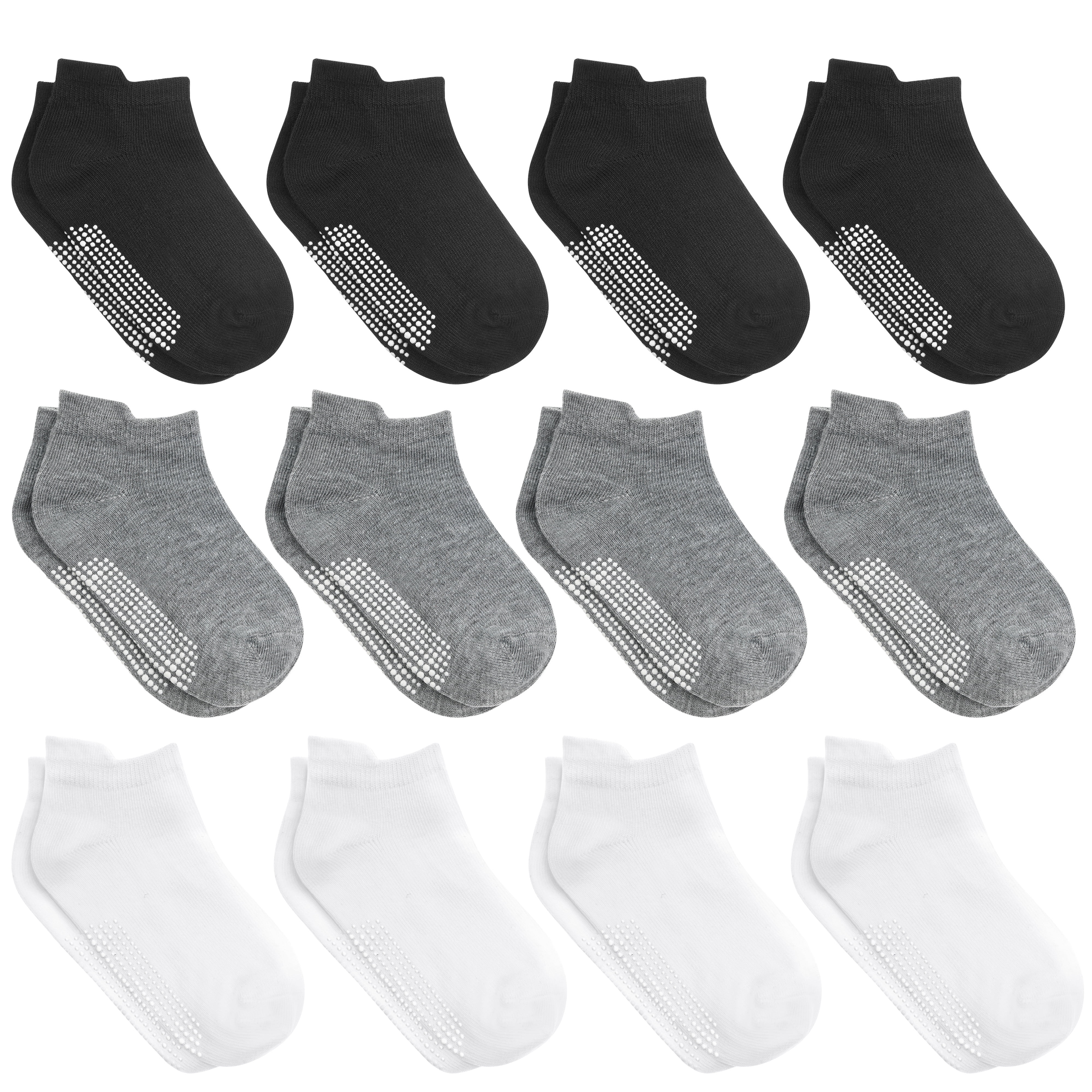Non Slip Ankle Socks With Grips for Toddlers 12 to 36 Months Old, Multicolor 12 Pairs