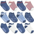 thumbnail image 1 of Debra Weitzner Non Slip Ankle Socks With Grips for Toddlers 6 to 12 Months Old, Boys Pattern 12 Pairs, 1 of 3
