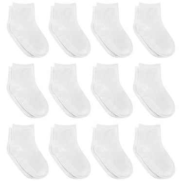 Debra Weitzner Non-Slip Toddler Socks With Grips for Baby Boys and Girls - Anti-Slip Crew Socks for Infant's and Kids, 12 Pairs