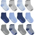 thumbnail image 1 of Debra Weitzner Non-Slip Toddler Socks With Grips for Baby Boys and Girls - Anti-Slip Crew Socks for Infant's and Kids, 12 Pairs, 1 of 8